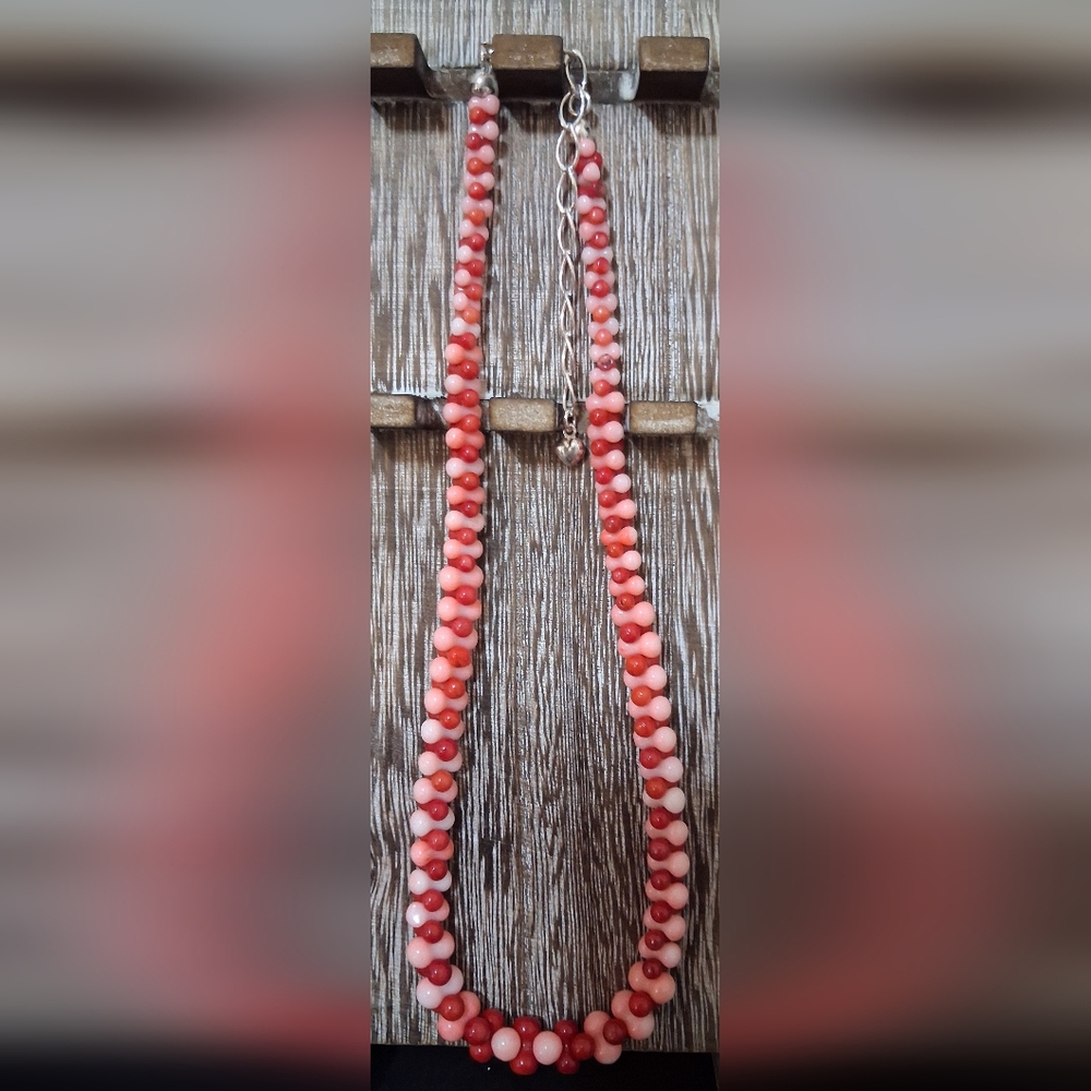 Jay King Mine Finds DTR .925 Sterling & Pink & Red Coral Gemstone Bead Necklace